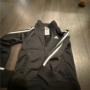 Adidas Kids Black Joggers with White Stripes Set